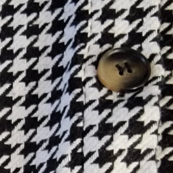 Houndstooth Button Down 7 Year Old Girls Jacket Black White Tweed Pattern - Picture 8 of 8